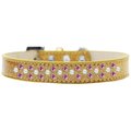 Unconditional Love Sprinkles Ice Cream Pearl & Bright Pink Crystals Dog CollarGold Size 14 UN906169